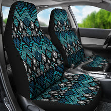 Load image into Gallery viewer, Blue Ethnic Pattern Car Seat Covers Front Set Of 2
