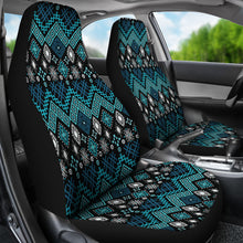 Load image into Gallery viewer, Blue Ethnic Pattern Car Seat Covers Front Set Of 2