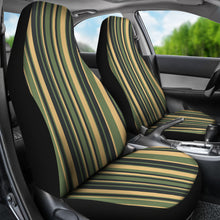Load image into Gallery viewer, Tuscan Stripes Car Seat Covers Green and Black and Stone Earth Tones