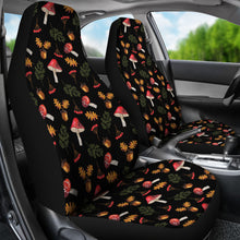 Load image into Gallery viewer, Mushroom Forest Pattern Car Seat Covers Set Black Background