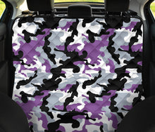 Load image into Gallery viewer, Purple, Black, Gray and White Camouflage Back Bench Seat Cover Camo Pattern Protector For Pets