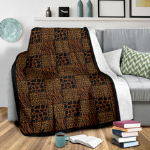 Load image into Gallery viewer, Animal Print Patchwork Pattern Fleece Throw Blanket