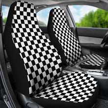 Load image into Gallery viewer, Black and White Checkered Car Seat Covers