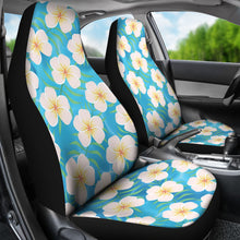 Load image into Gallery viewer, Blue Water With Plumeria Hawaiian Flower Pattern Island Car Seat Covers