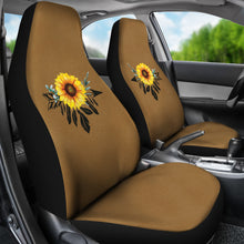 Load image into Gallery viewer, Sunflower Dream Catcher On Medium Brown Suede Colored Background Car Seat Covers