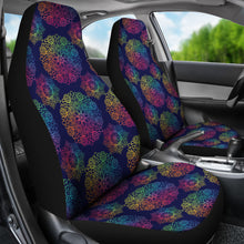 Load image into Gallery viewer, Dark Blue With Bright Rainbow Mandala Pattern Car Seat Covers Set