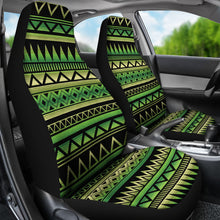 Load image into Gallery viewer, Green and Black Tribal Car Seat Covers Set Ethnic Aztec Pattern