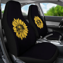 Load image into Gallery viewer, Faith Sunflower on Black Car Seat Covers Christian