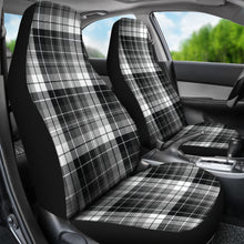 Load image into Gallery viewer, Black, White and Gray Plaid Car Seat Covers Set