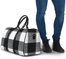 Load image into Gallery viewer, Black and White Buffalo Check Duffel Bag Travel Bag