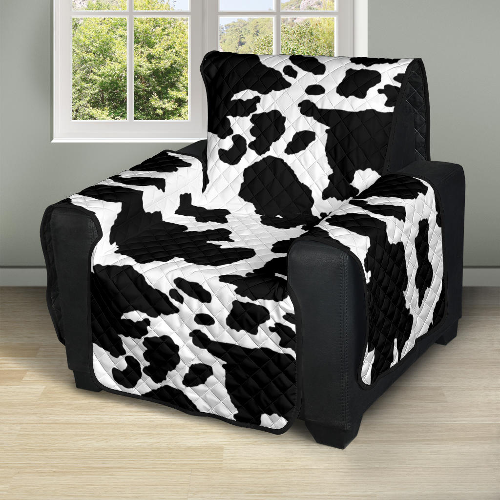 Cow Recliner Cover Black and White Farmhouse Pattern SodaGlitter