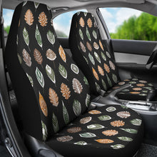 Load image into Gallery viewer, Ethnic Leaves Patter on Black Car Seat Covers Set of 2