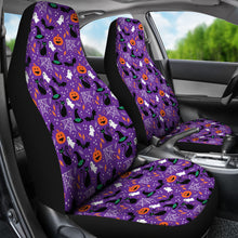 Load image into Gallery viewer, Purple Halloween Pattern Car Seat Covers Set