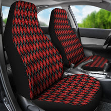 Load image into Gallery viewer, Red and Black Argyle Pattern Car Seat Covers