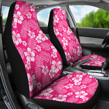 Load image into Gallery viewer, Hot Pink Magenta Hibiscus Flower Car Seat Covers Hawaiian Flower Polynesian Pattern Set of 2