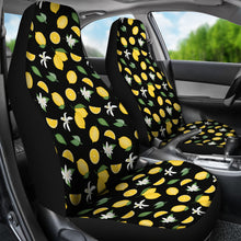 Load image into Gallery viewer, Black With Lemon Pattern Car Seat Covers Set of 2