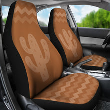 Load image into Gallery viewer, Desert Terra Cotta Chevron and Cactus Car Seat Covers Set