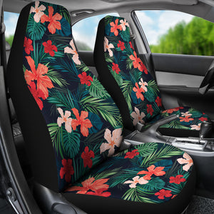 Red and Coral Tropical Flower Car Seat Covers Set of 2 Universal Fit