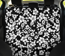 Load image into Gallery viewer, Black With White Hibiscus Hawaiian Flower Pattern Back Seat Protector Cover