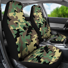 Load image into Gallery viewer, Green Camo Car Seat Covers Set Classic Camouflage Pattern Seat Protectors