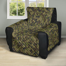 Load image into Gallery viewer, Camo Recliner Cover Protector Green, Brown and Gray Camouflage Slip Cover 28" Seat Width