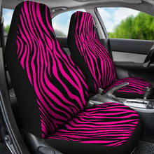 Load image into Gallery viewer, Magenta Zebra Print Car Seat Covers Set Hot Pink