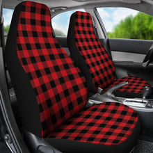 Load image into Gallery viewer, Red Black Buffalo Plaid Car Seat Covers To Match Back Seat Cover