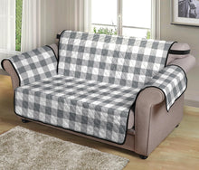 Load image into Gallery viewer, Gray White Buffalo Plaid Love Seat