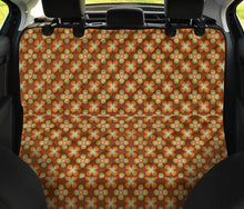 Load image into Gallery viewer, Brown With Orange Retro Hippie Flowers Pet Hammock Back Seat Cover