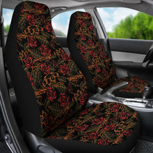 Load image into Gallery viewer, Roses With Grenades, Guns and Brass Knuckles Car Seat Covers Weapons Pattern Seat Protectors