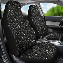 Load image into Gallery viewer, Black With White Leaves Pattern Car Seat Covers