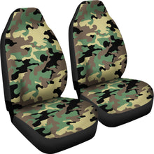 Load image into Gallery viewer, Green Camo Car Seat Covers Set Classic Camouflage Pattern Seat Protectors