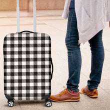 Load image into Gallery viewer, Black and White Buffalo Plaid Luggage Cover Suitcase Protector