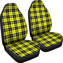 Load image into Gallery viewer, Yellow Black and White Plaid Car Seat Covers Set Of 2