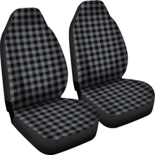 Load image into Gallery viewer, Dark Grey Buffalo Plaid Car Seat Covers