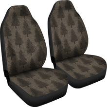 Load image into Gallery viewer, Pine Tree Pattern on Faux Burlap Car Seat Covers Rustic Forest Style