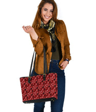 Load image into Gallery viewer, Dark Red Paisley Pattern Tote Bag Bandana Print Purse