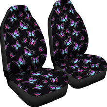 Load image into Gallery viewer, Teal and Purple Ombre Watercolor Butterflies Car Seat Covers Seat Protectors
