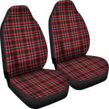 Load image into Gallery viewer, Red, Black and White Plaid Tartan Car Seat Covers