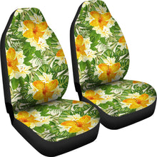 Load image into Gallery viewer, Green Yellow and Orange Tropical Flower Car Seat Covers