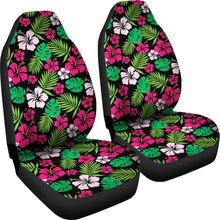 Load image into Gallery viewer, Hot Pink and Green Hawaiian Hibiscus Car Seat Covers Tropical Polynesian Pattern Set of 2