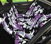 Load image into Gallery viewer, Purple, Black, Gray and White Camouflage Back Bench Seat Cover Camo Pattern Protector For Pets