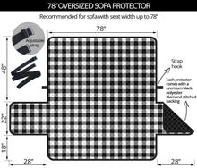 Load image into Gallery viewer, Black and White Buffalo Plaid 78" Oversized Sofa Couch Protector