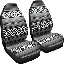 Load image into Gallery viewer, Gray Black and White Mexican Serape Inspired Car Seat Covers