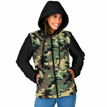 Load image into Gallery viewer, Camouflage Puffer Jacket Women's Coat Quilted Hooded