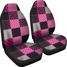 Load image into Gallery viewer, Pink and Black Shabby Chic Patchwork Quilt Style Car Seat Covers