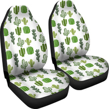 Load image into Gallery viewer, White With Cactus Pattern Car Seat Covers Set