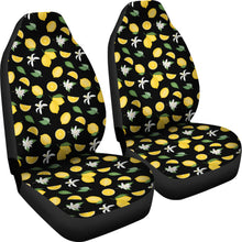 Load image into Gallery viewer, Black With Lemon Pattern Car Seat Covers Set of 2
