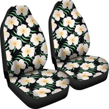 Load image into Gallery viewer, Black With Large Plumeria Frangipani Flower Pattern Hawaiian Island Floral Car Seat Covers