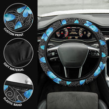 Load image into Gallery viewer, Black and White Vine Steering Wheel Cover
